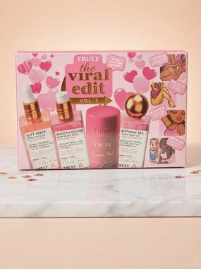 TRULY Bath & Body Set in Pink and Gold Accents